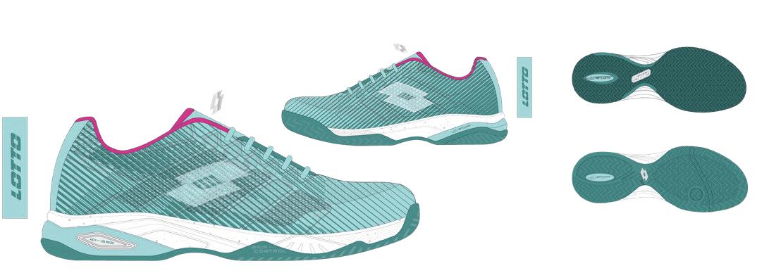 Lotto MIRAGE 300 III CLY W Blue 2975c/Green 2461u/Pink C