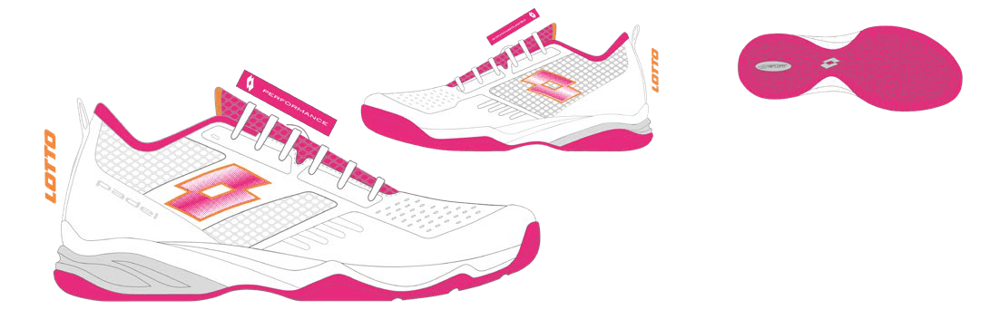 Lotto SUPERRAPIDA 400 V W All White/Glamour Pink