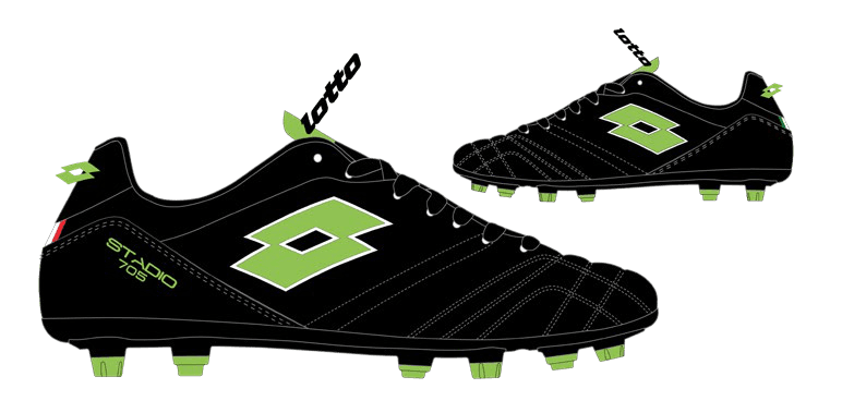Lotto STADIO 705 FG All Black/Spring Green