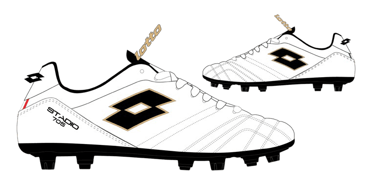 Lotto STADIO 705 FG All White/All Black/Light Platino