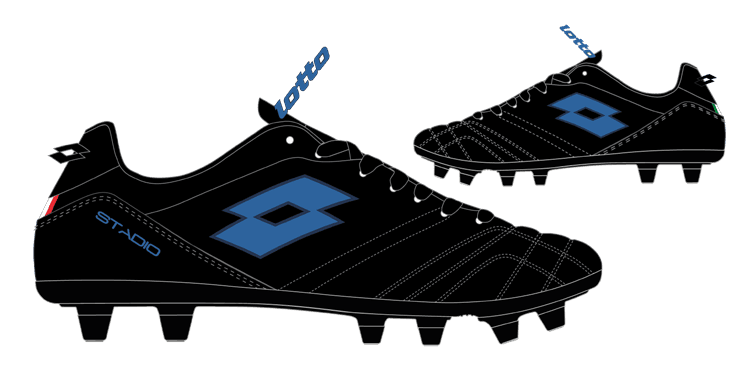 Lotto STADIO 705 HG All Black/Pacific Blue