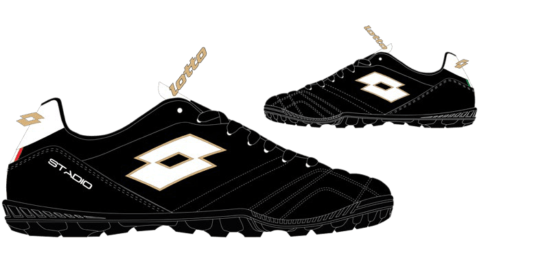 Lotto STADIO 705 TF All Black/All White
