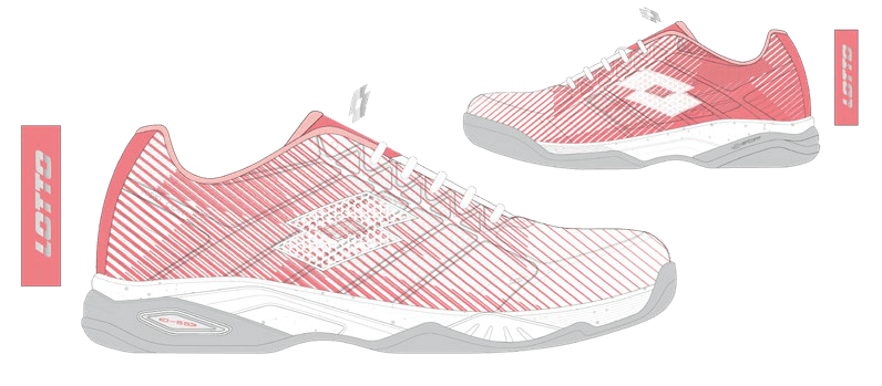 Lotto MIRAGE 300 III IDC W All White/Shell Pink/Peach Bud