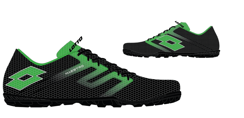 Lotto MAESTRO 700 V TF All Black/Classic Green