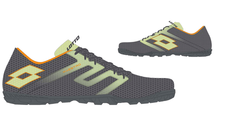 Lotto MAESTRO 700 V TF Asphalt/Matcha Green/Electric Orange