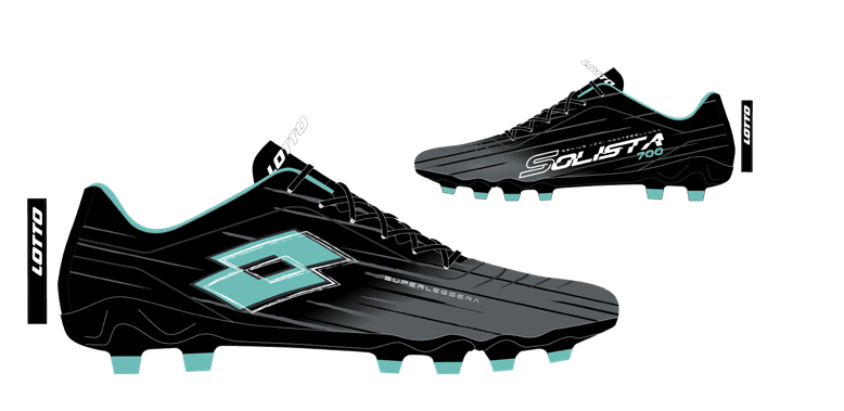 Lotto SOLISTA 700 IX FG All Black/Pool Blue/Asphalt