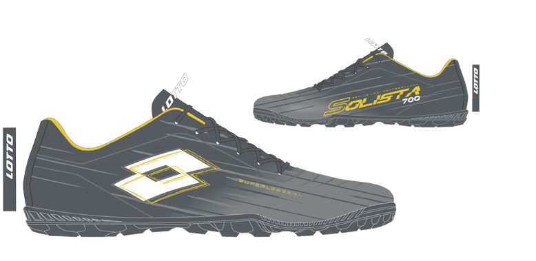 Lotto SOLISTA 700 IX TF Asphalt/All White/Cool Gray 10u