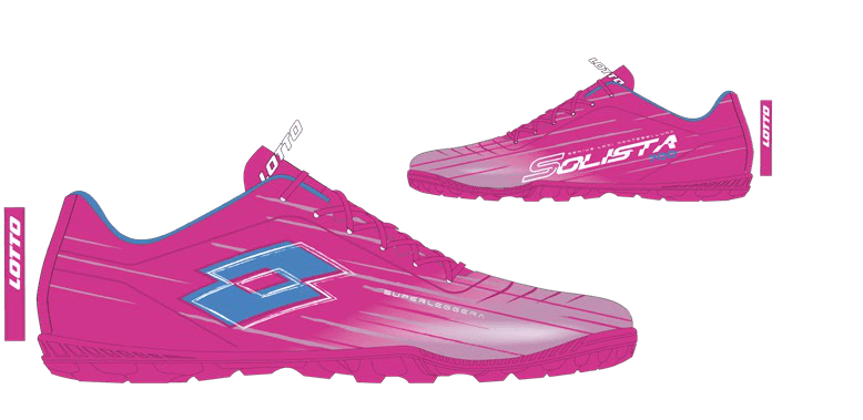 Lotto SOLISTA 700 IX TF Pink C/Diva Blue/Peony Pink