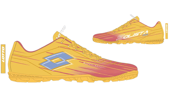 Lotto SOLISTA 700 IX TF Ray Yellow/Hydrangea Lilac/Melon Orange