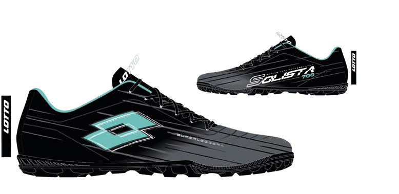 Lotto SOLISTA 700 IX TF All Black/Pool Blue/Asphalt