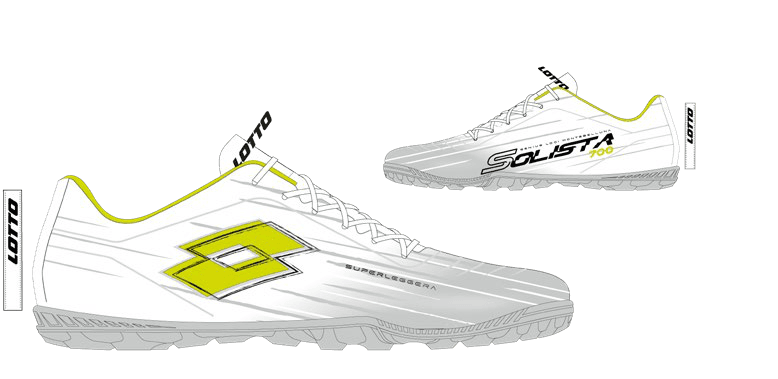 Lotto SOLISTA 700 IX TF All White/Acacia Green/Mushroom Gray