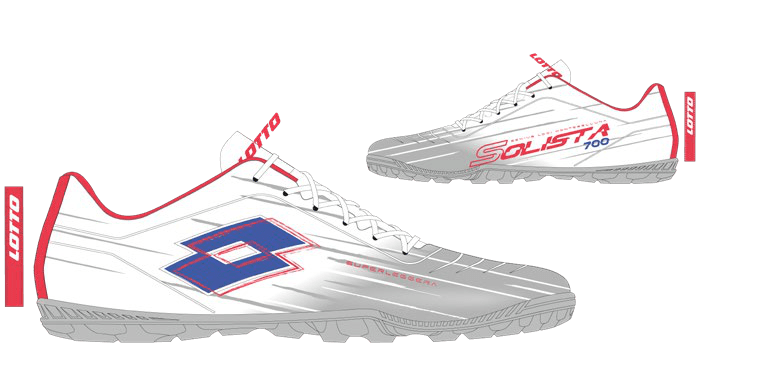 Lotto SOLISTA 700 IX TF All White/Dazzling Blue/Silver Metal 2