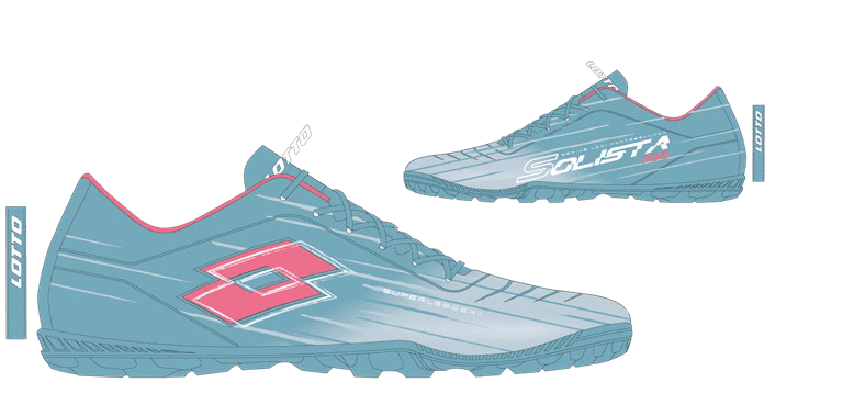 Lotto SOLISTA 700 IX TF Retro Blue/Thrift Pink/Ballad Lt Blue