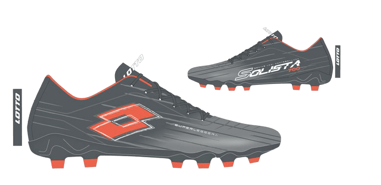 Lotto SOLISTA 700 IX FG JR Asphalt/Nasturtium Orng/Cool Gray 10u
