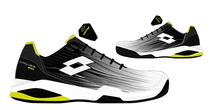 Lotto MIRAGE 200 II PRT SPD All Black/All White/Acacia Green