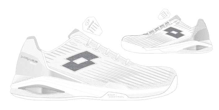 Lotto MIRAGE 200 II CLY W All White/Cool Gray 10u