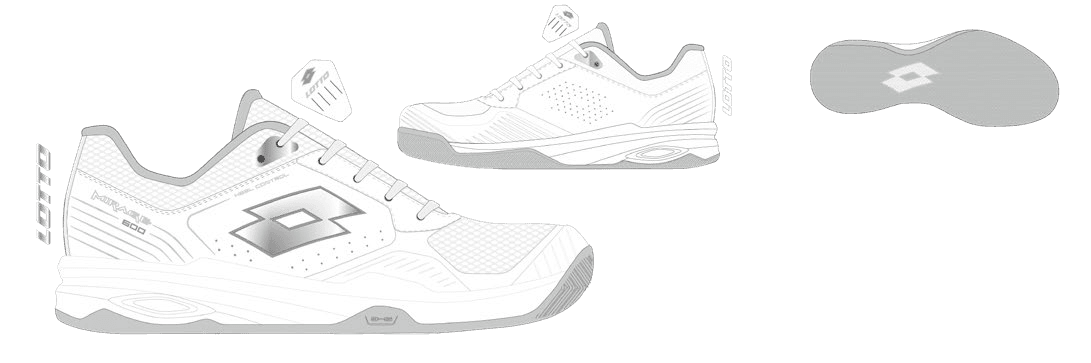 Lotto MIRAGE 600 V CLY W All White/Silver Metal 2/Cool Gray 7u