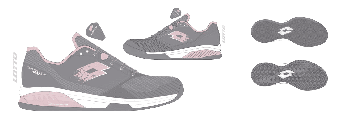Lotto RAPTOR HYPERPULSE 300 SPD W Gull Gray/Powder Rose