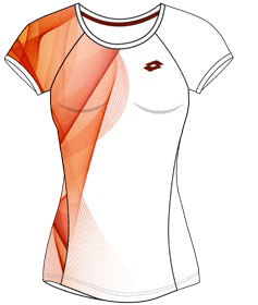 Lotto TECH W VII - D3 TEE Bright White/Tangerine Red