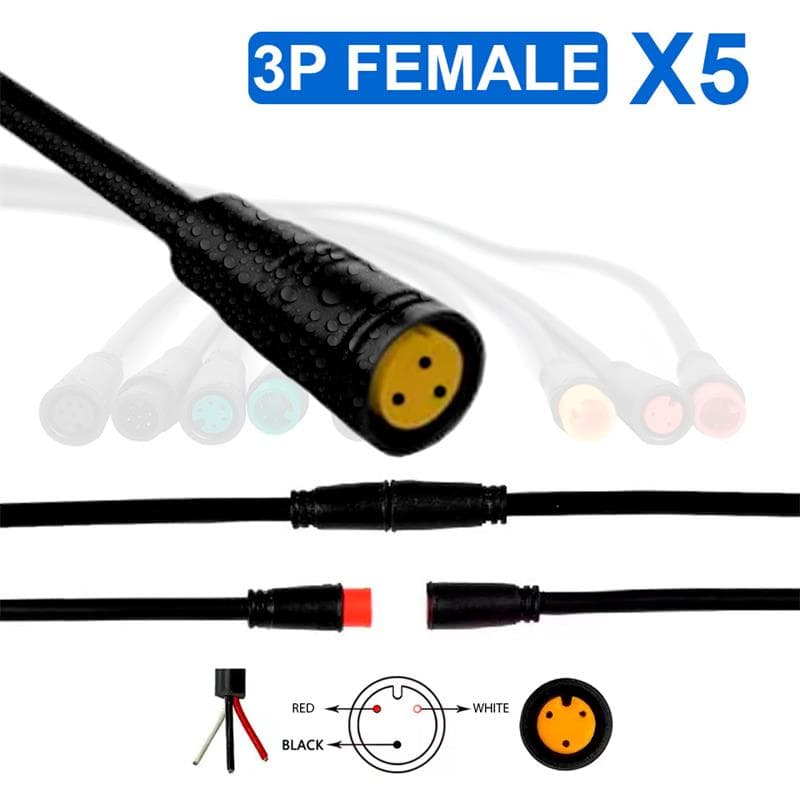 Wodoodporny złącze 8 mm 3 pin - 5 sztuk