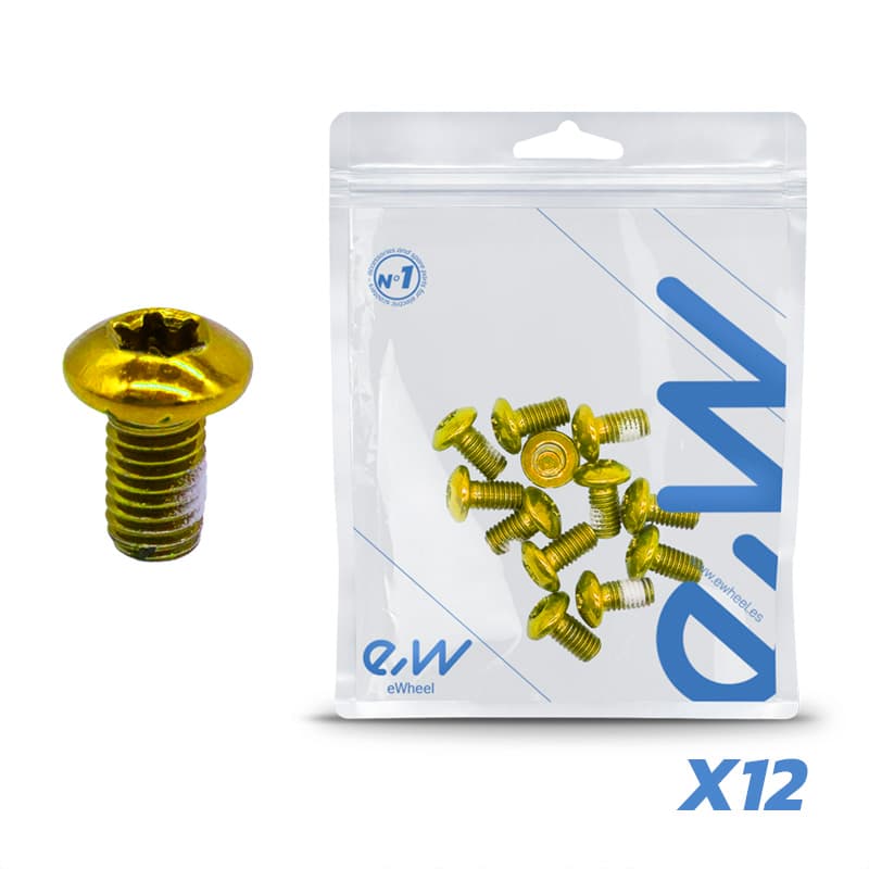 Śruba żółta M5x10 do tarcz hamulcowych – 12 szt