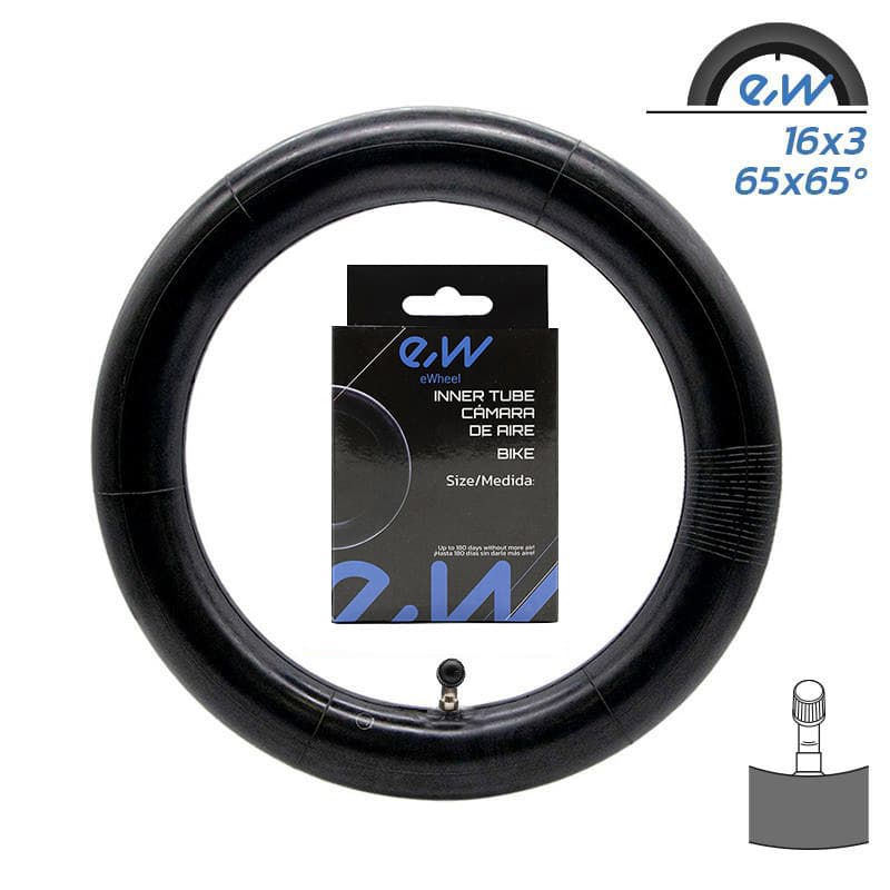 Cámara de aire 16x3 VC 90x90º Ewheel