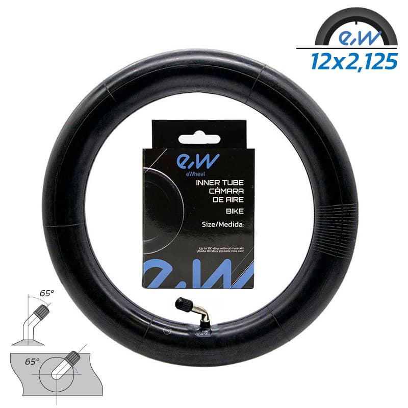 Cámara de aire 12x (1,75 /2 /2,125) VC 65x65º Ewheel