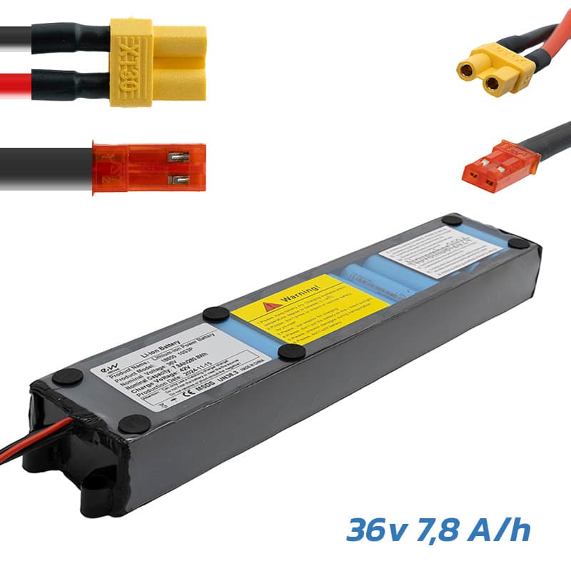 Bateria 36V 7,8 Ah ze złączami XT30 i JST