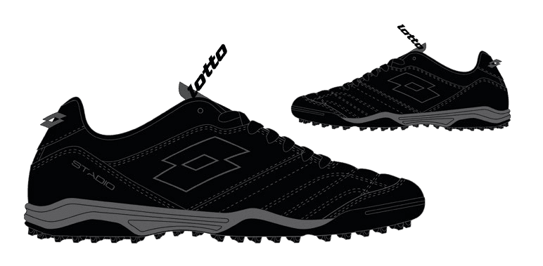 Buty piłkarskie turfy Lotto STADIO 300 II TF czarny/tytanowy