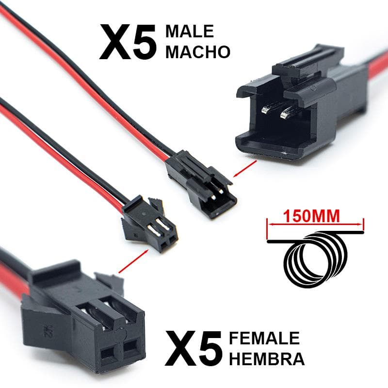Złącze SM 2 pin z kablem 22 AWG – 5M/5H
